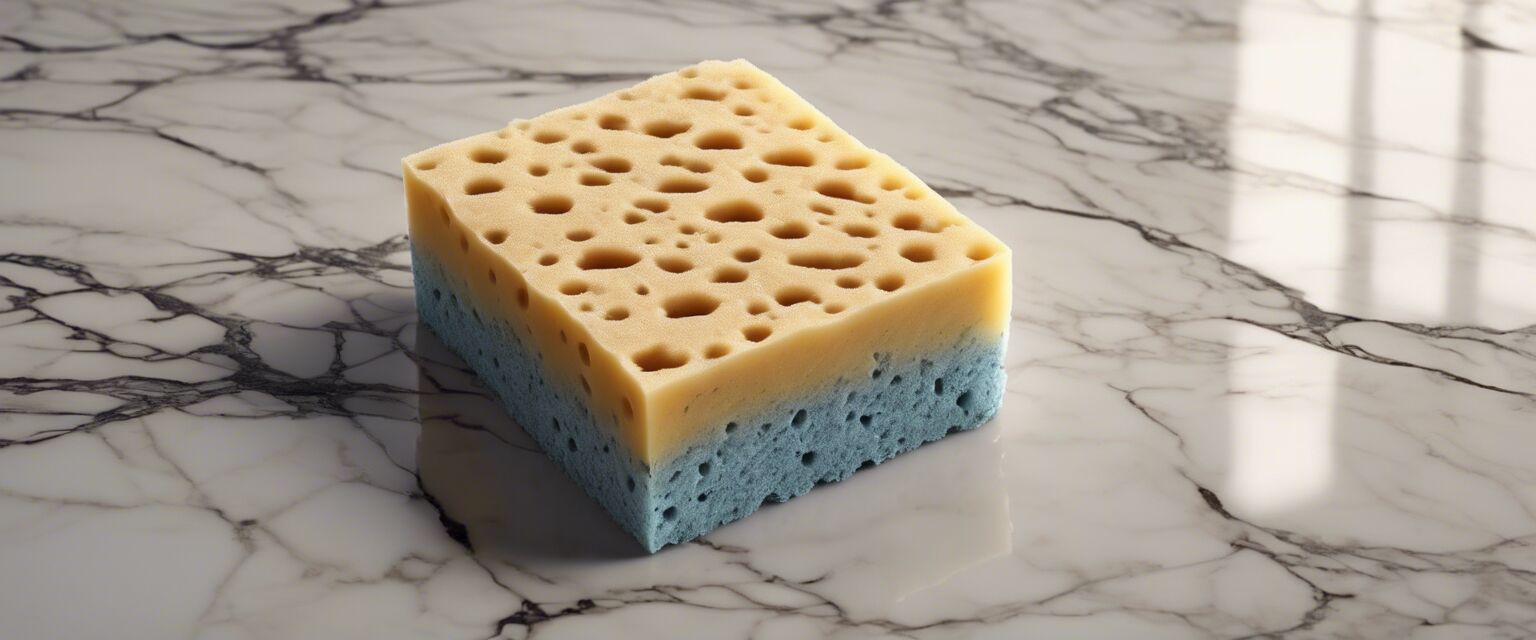 Cellulose sponge displayed on a pristine surface