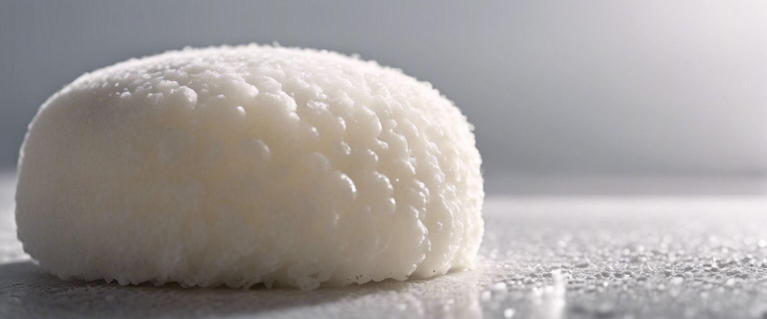 Konjac sponge shown in a clean kitchen setting